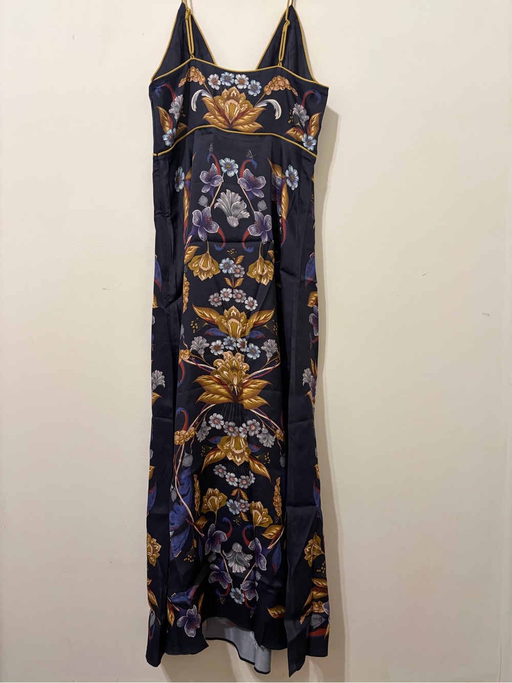 New Farm Rio Navy Floral Maxi Slip Dress with Gold Accents-Never worn! - Picture 9 of 10